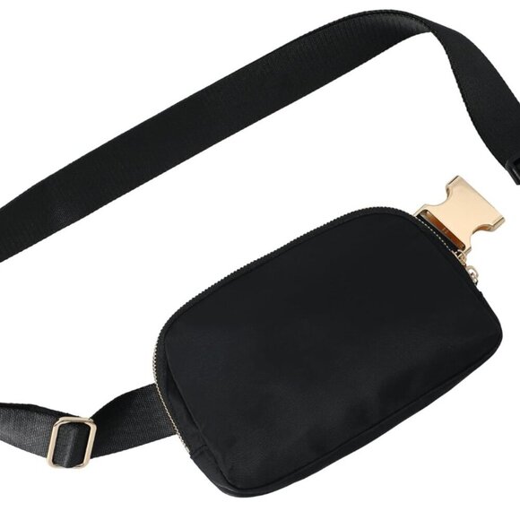 NWT! Plus Size Black Belt Bag Fanny Pack Crossbody Adjustable Strap 40-70" waist - Picture 2 of 16